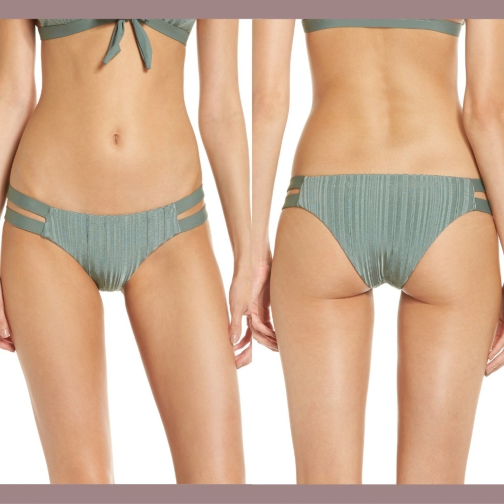 NWT Tavik Chloe Moderate Slinky Rib Bikini Bottoms Meadow‎ Green [SZ Large ]